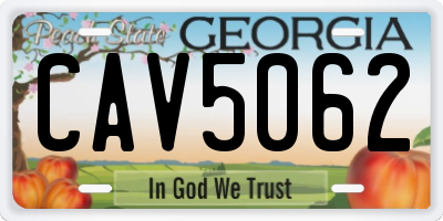 GA license plate CAV5062
