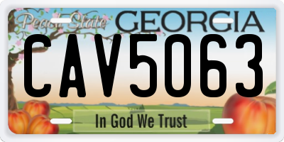 GA license plate CAV5063