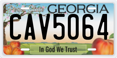 GA license plate CAV5064