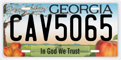 GA license plate CAV5065