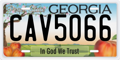 GA license plate CAV5066