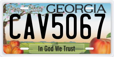 GA license plate CAV5067