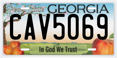 GA license plate CAV5069