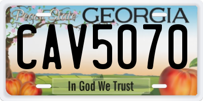 GA license plate CAV5070