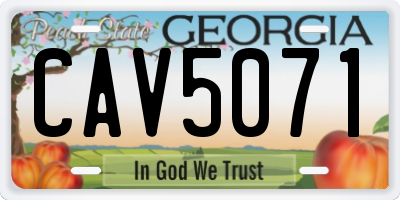 GA license plate CAV5071