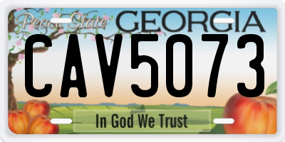 GA license plate CAV5073