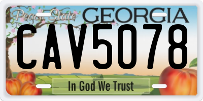 GA license plate CAV5078