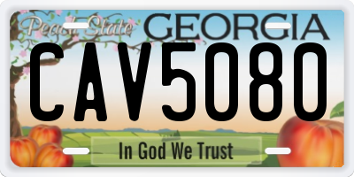 GA license plate CAV5080