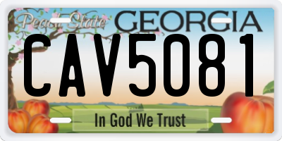 GA license plate CAV5081