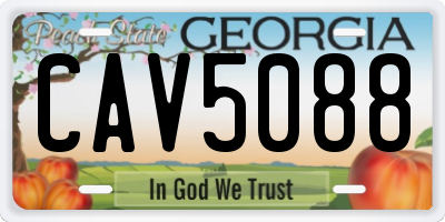 GA license plate CAV5088