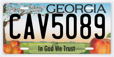GA license plate CAV5089