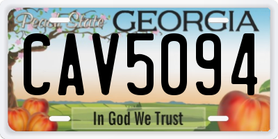 GA license plate CAV5094
