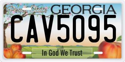 GA license plate CAV5095