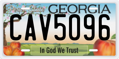 GA license plate CAV5096