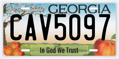GA license plate CAV5097