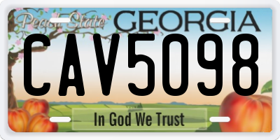 GA license plate CAV5098