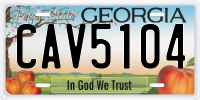 GA license plate CAV5104