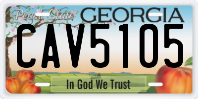 GA license plate CAV5105