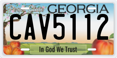 GA license plate CAV5112