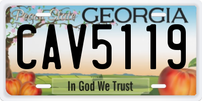 GA license plate CAV5119