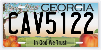 GA license plate CAV5122