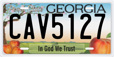 GA license plate CAV5127