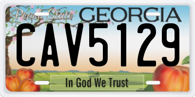 GA license plate CAV5129