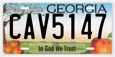 GA license plate CAV5147