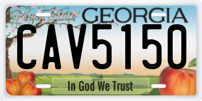 GA license plate CAV5150