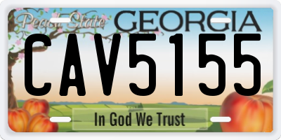 GA license plate CAV5155