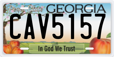 GA license plate CAV5157