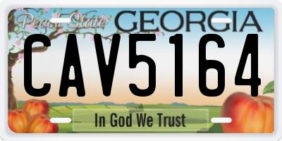 GA license plate CAV5164