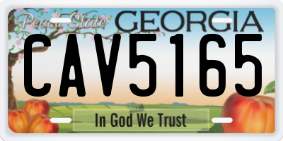 GA license plate CAV5165