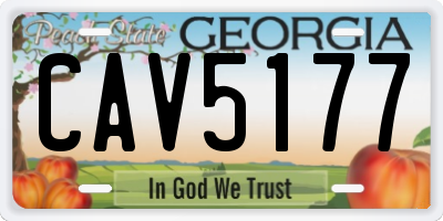 GA license plate CAV5177