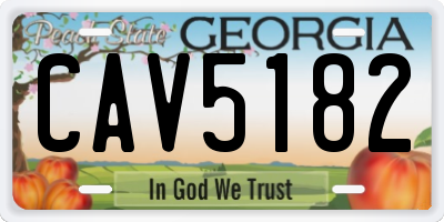 GA license plate CAV5182