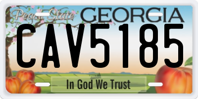GA license plate CAV5185