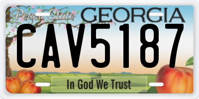 GA license plate CAV5187