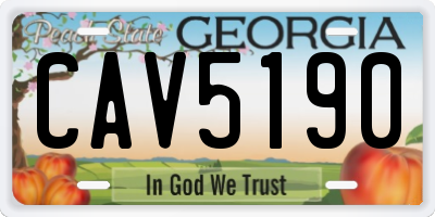 GA license plate CAV5190