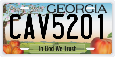 GA license plate CAV5201