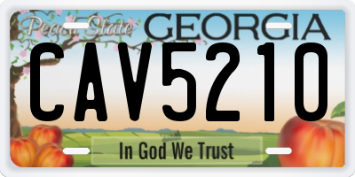 GA license plate CAV5210