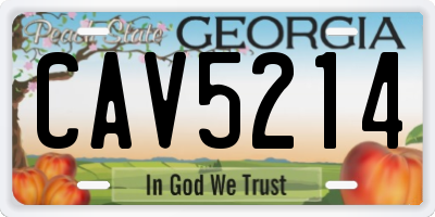 GA license plate CAV5214