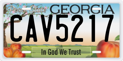 GA license plate CAV5217