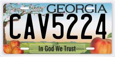 GA license plate CAV5224