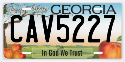 GA license plate CAV5227