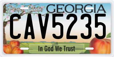 GA license plate CAV5235
