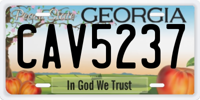 GA license plate CAV5237
