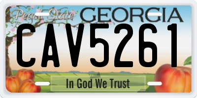 GA license plate CAV5261