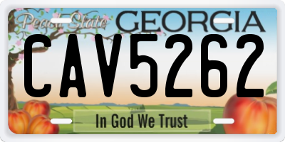 GA license plate CAV5262