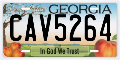GA license plate CAV5264