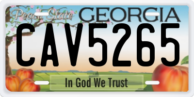 GA license plate CAV5265